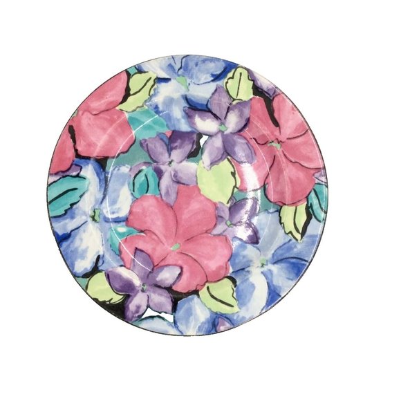 2 Vitromaster 7.75" Salad/Dessert Plates Stoneware 1993 Morning Glory Pattern - Picture 2 of 5